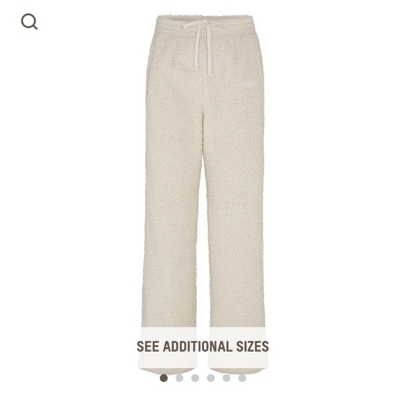 Skims Teddy Track Pants in Bone Sherpa Size XL NWT - Picture 8 of 9